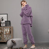 Vrouwen Winter Warm Zacht Fluweel Pajama Pants Set