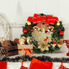 Mooie versierde kerst voordeur versiering krans opknoping rotan ornamenten