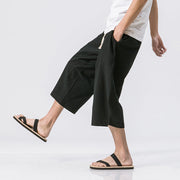Zomer Mannen Japanse en Koreaanse stijl Katoen linnen Loose Shorts