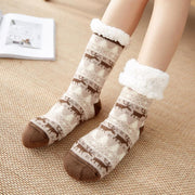 2Pcs Herfst Winter pluche opgevuld niet-Slip warme Kerstmis vloer sokken