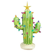 Harsornamenten Keramische Kerstmis Cactus met Lichtdecoratie