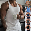 Heren tanktop vaste kleur aanscherping gebreide verticale streep bodybuilding vest