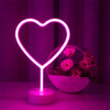 Roze Hartvormige LED Neon Tafellamp Ornament Fantasie 3D
