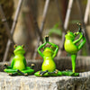 Groene Yoga Kikker Minifiguren Tuin Decor Ambacht Ornamenten