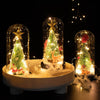 Kerstboom LED Lights Glow Glass Dome Fawn Kerstman Crafts