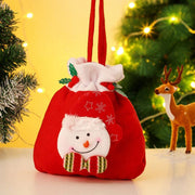 Kerstmis 3D Drawstring Apple Gift Bags 4 stuks Set