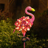 Zonne-Tuinpad Flamingo Pauw Stake Metalen Licht