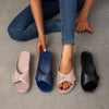 Vrouwen leer zacht voetbed Arch-steun wig Platform sandalen